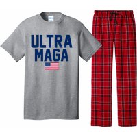 Ultra MAGA Shirt Maga King Funny Anti Biden American Flag Pro Trump Trendy Pajama Set