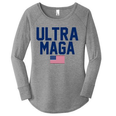 Ultra MAGA Shirt Maga King Funny Anti Biden American Flag Pro Trump Trendy Women's Perfect Tri Tunic Long Sleeve Shirt