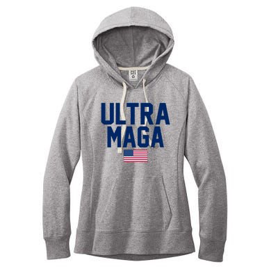 Ultra MAGA Shirt Maga King Funny Anti Biden American Flag Pro Trump Trendy Women's Fleece Hoodie