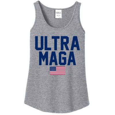 Ultra MAGA Shirt Maga King Funny Anti Biden American Flag Pro Trump Trendy Ladies Essential Tank