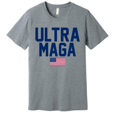 Ultra MAGA Shirt Maga King Funny Anti Biden American Flag Pro Trump Trendy Premium T-Shirt