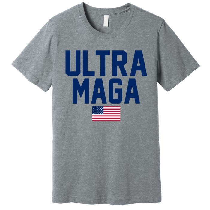 Ultra MAGA Shirt Maga King Funny Anti Biden American Flag Pro Trump Trendy Premium T-Shirt