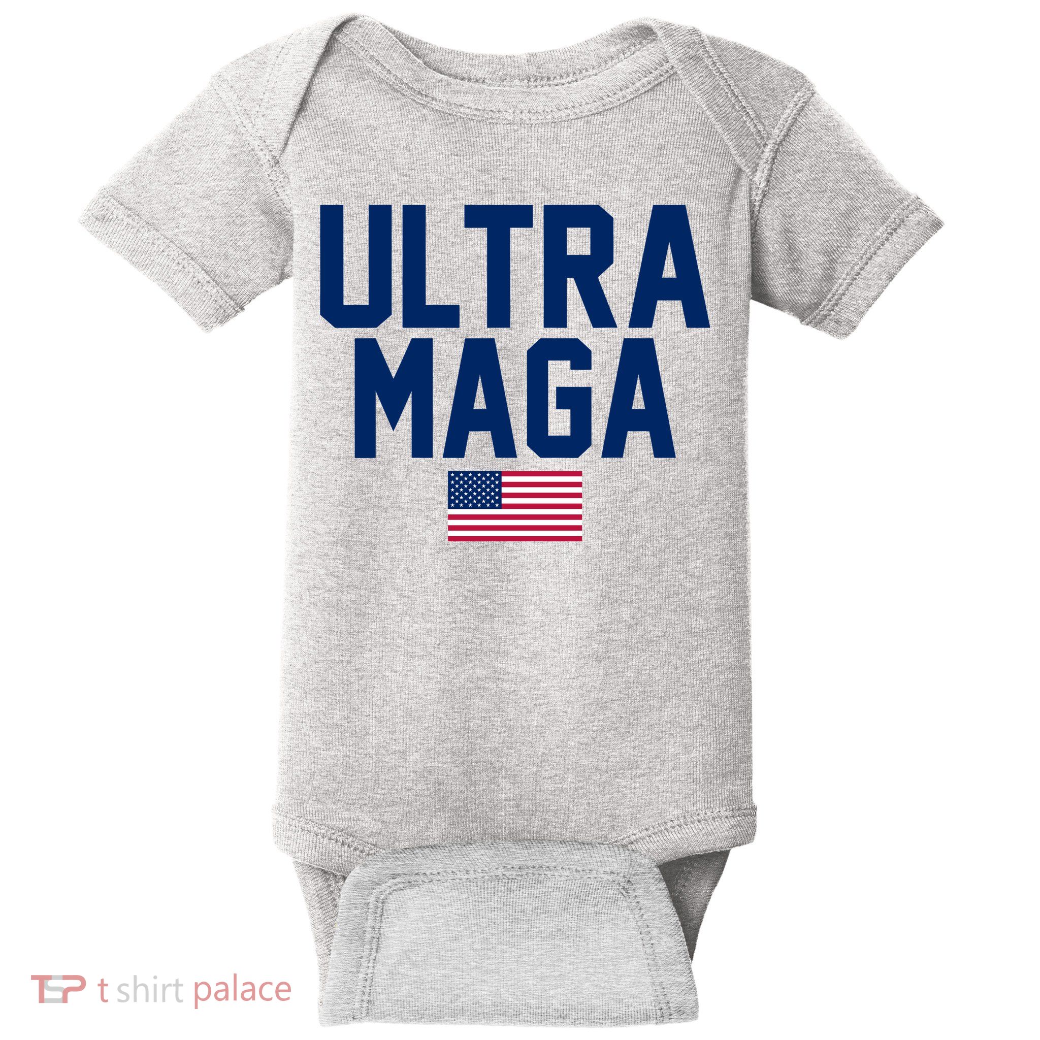 Ultra MAGA Shirt Maga King Funny Anti Biden American Flag Pro Trump Trendy Baby Bodysuit