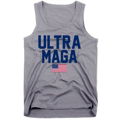 Ultra MAGA Shirt Maga King Funny Anti Biden American Flag Pro Trump Trendy Tank Top