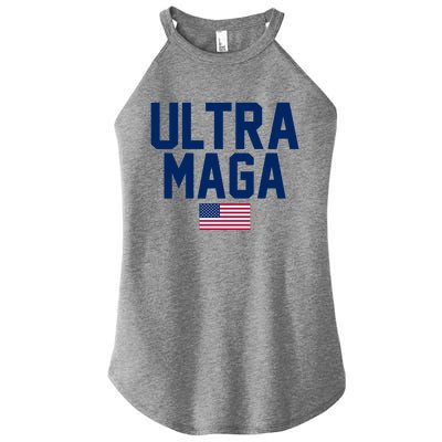 Ultra MAGA Shirt Maga King Funny Anti Biden American Flag Pro Trump Trendy Women's Perfect Tri Rocker Tank