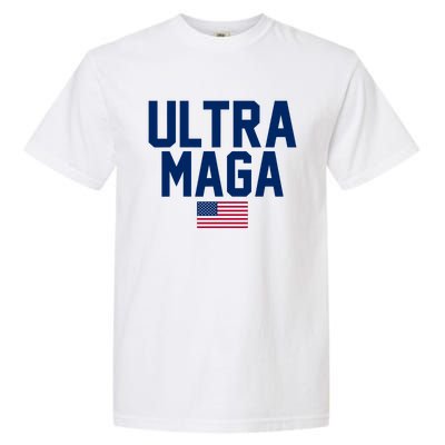 Ultra MAGA Shirt Maga King Funny Anti Biden American Flag Pro Trump Trendy Garment-Dyed Heavyweight T-Shirt