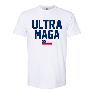 Ultra MAGA Shirt Maga King Funny Anti Biden American Flag Pro Trump Trendy Softstyle CVC T-Shirt