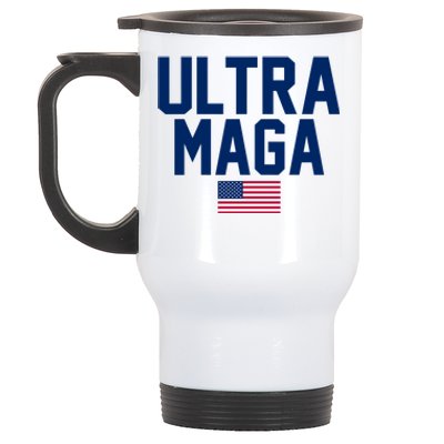 Ultra MAGA Shirt Maga King Funny Anti Biden American Flag Pro Trump Trendy Stainless Steel Travel Mug