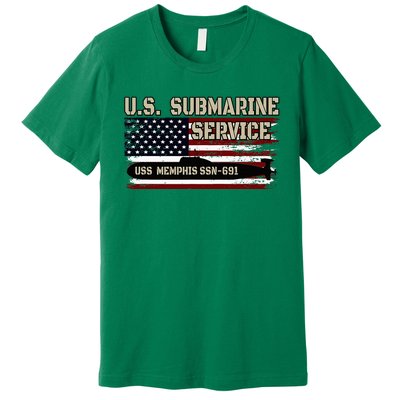 Uss Memphis Ssn691 Submarine Veterans Day FatherS Day Premium T-Shirt