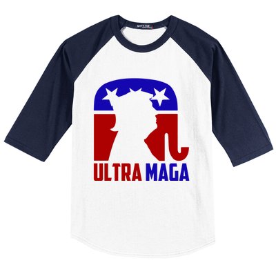 Ultra MAGA Shirt Pro Trump Funny Anti Biden Republican Gift Baseball Sleeve Shirt