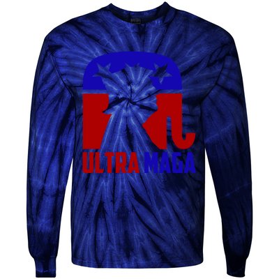 Ultra MAGA Shirt Pro Trump Funny Anti Biden Republican Gift Tie-Dye Long Sleeve Shirt