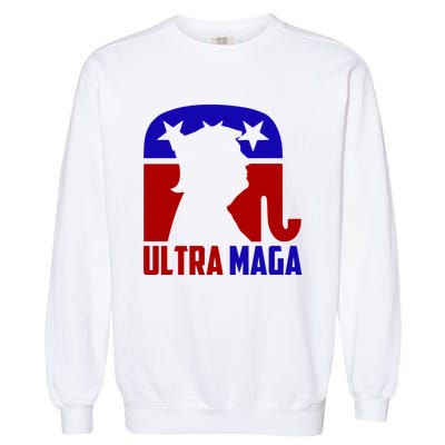 Ultra MAGA Shirt Pro Trump Funny Anti Biden Republican Gift Garment-Dyed Sweatshirt