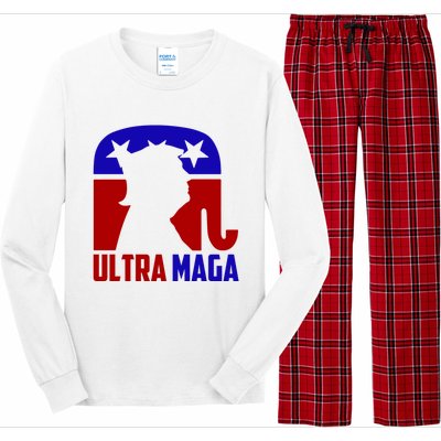 Ultra MAGA Shirt Pro Trump Funny Anti Biden Republican Gift Long Sleeve Pajama Set