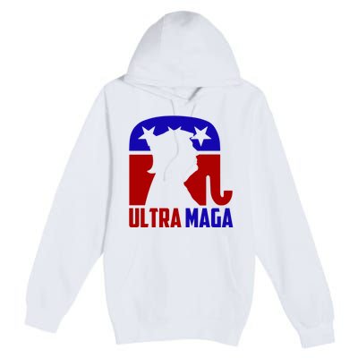 Ultra MAGA Shirt Pro Trump Funny Anti Biden Republican Gift Premium Pullover Hoodie