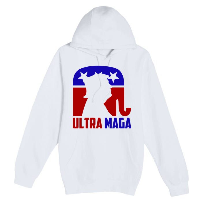 Ultra MAGA Shirt Pro Trump Funny Anti Biden Republican Gift Premium Pullover Hoodie