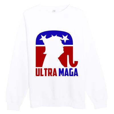 Ultra MAGA Shirt Pro Trump Funny Anti Biden Republican Gift Premium Crewneck Sweatshirt