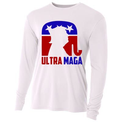 Ultra MAGA Shirt Pro Trump Funny Anti Biden Republican Gift Cooling Performance Long Sleeve Crew