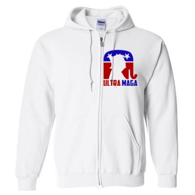 Ultra MAGA Shirt Pro Trump Funny Anti Biden Republican Gift Full Zip Hoodie