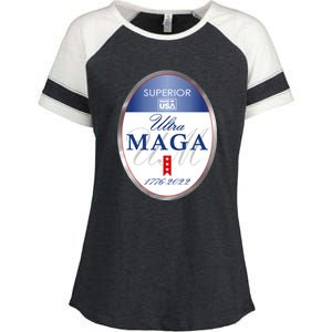 Ultra MAGA Superior 1776 2022 Parody Trump 2024 Anti Biden Enza Ladies Jersey Colorblock Tee