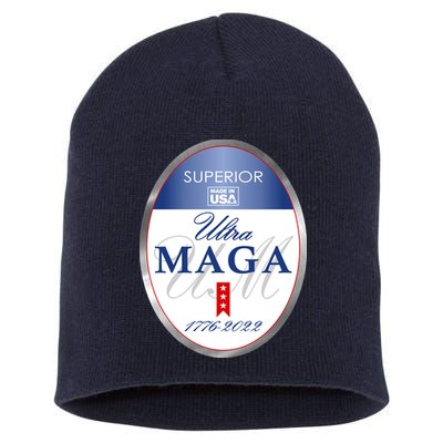 Ultra MAGA Superior 1776 2022 Parody Trump 2024 Anti Biden Short Acrylic Beanie