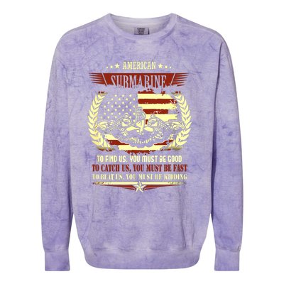 US Military Submarine Gift For A Veteran Submariner Colorblast Crewneck Sweatshirt