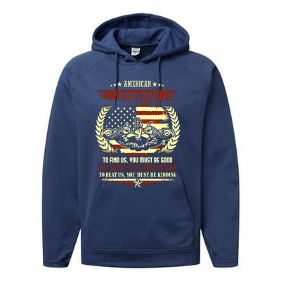 US Military Submarine Gift For A Veteran Submariner Performance Fleece Hoodie