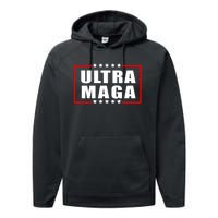 Ultra Maga Slogan With Stars Graphic Performance Fleece Hoodie