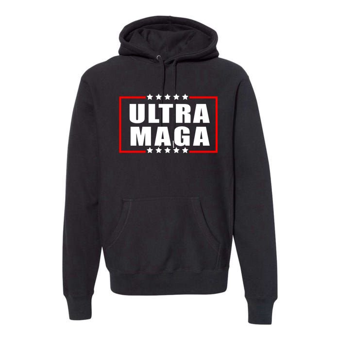 Ultra Maga Slogan With Stars Graphic Premium Hoodie