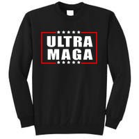 Ultra Maga Slogan With Stars Graphic Tall Sweatshirt