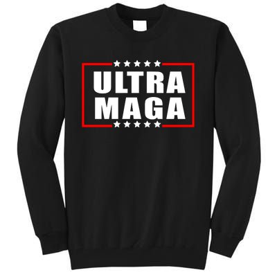 Ultra Maga Slogan With Stars Graphic Tall Sweatshirt