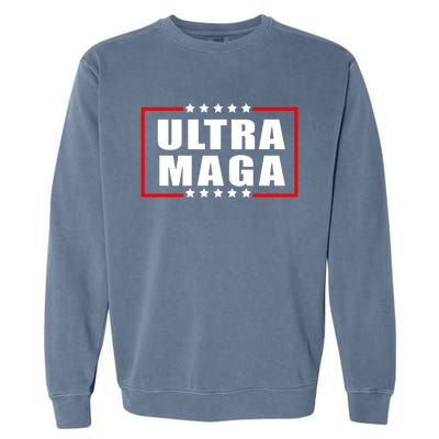 Ultra Maga Slogan With Stars Graphic Garment-Dyed Sweatshirt