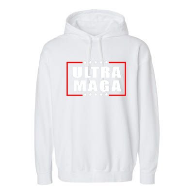 Ultra Maga Slogan With Stars Graphic Garment-Dyed Fleece Hoodie