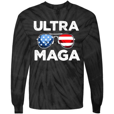 Ultra Maga Sunglasses Graphic Tie-Dye Long Sleeve Shirt