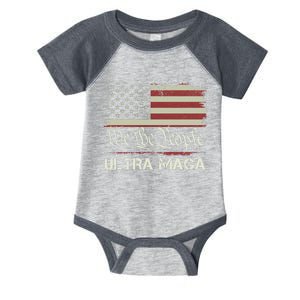 Ultra MAGA Shirt Funny Anti Biden US Flag Pro Trump Trendy Ultra MAGA Infant Baby Jersey Bodysuit