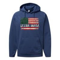 Ultra Maga Shirt US Flag Tee USA Top American Ultra Mega Performance Fleece Hoodie