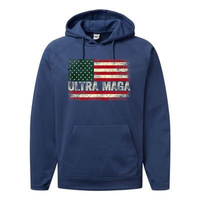 Ultra Maga Shirt US Flag Tee USA Top American Ultra Mega Performance Fleece Hoodie