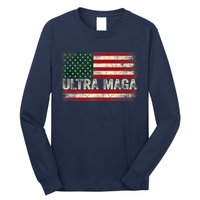 Ultra Maga Shirt US Flag Tee USA Top American Ultra Mega Long Sleeve Shirt