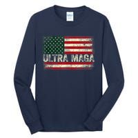 Ultra Maga Shirt US Flag Tee USA Top American Ultra Mega Tall Long Sleeve T-Shirt