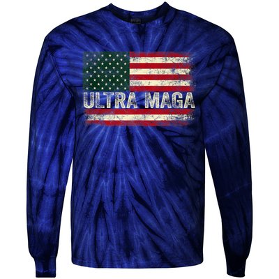 Ultra Maga Shirt US Flag Tee USA Top American Ultra Mega Tie-Dye Long Sleeve Shirt