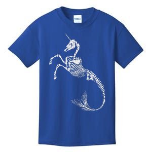 Unicorn Mermaid Skeleton Halloween Fantasy Art Kids T-Shirt