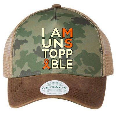 Unstoppable Multiple Sclerosis Awareness Support Graphic Cute Gift Legacy Tie Dye Trucker Hat