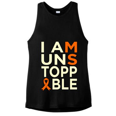 Unstoppable Multiple Sclerosis Awareness Support Graphic Cute Gift Ladies PosiCharge Tri-Blend Wicking Tank