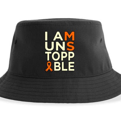 Unstoppable Multiple Sclerosis Awareness Support Graphic Cute Gift Sustainable Bucket Hat