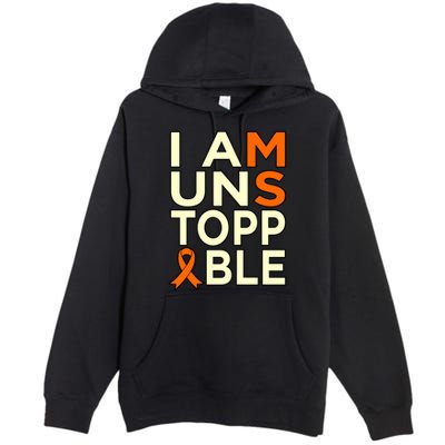 Unstoppable Multiple Sclerosis Awareness Support Graphic Cute Gift Premium Pullover Hoodie