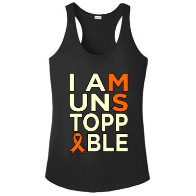 Unstoppable Multiple Sclerosis Awareness Support Graphic Cute Gift Ladies PosiCharge Competitor Racerback Tank