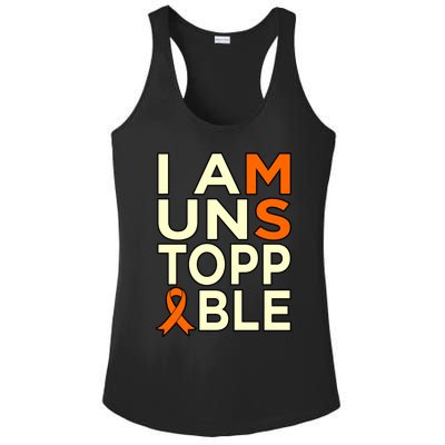 Unstoppable Multiple Sclerosis Awareness Support Graphic Cute Gift Ladies PosiCharge Competitor Racerback Tank