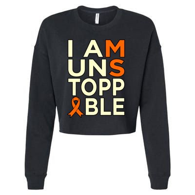 Unstoppable Multiple Sclerosis Awareness Support Graphic Cute Gift Cropped Pullover Crew