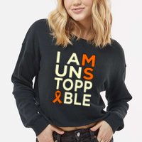 Unstoppable Multiple Sclerosis Awareness Support Graphic Cute Gift Cropped Pullover Crew