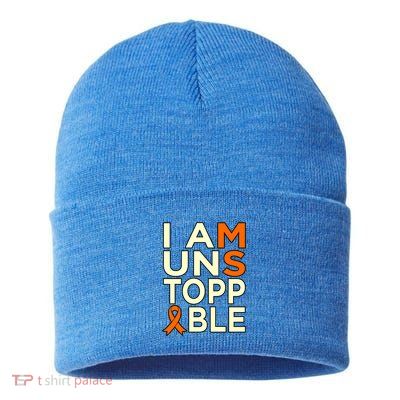 Unstoppable Multiple Sclerosis Awareness Support Graphic Cute Gift Sustainable Knit Beanie