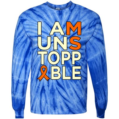 Unstoppable Multiple Sclerosis Awareness Support Graphic Cute Gift Tie-Dye Long Sleeve Shirt